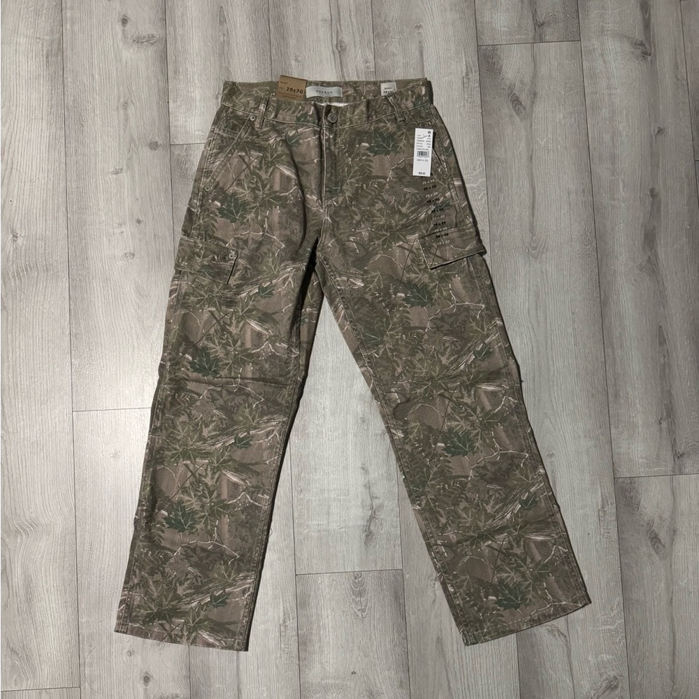 Pacsun Green and Brown Cargo Pants with Camouflage Design